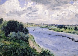 セーヌ川のはしけ、1869年頃 作： Pierre Auguste Renoir